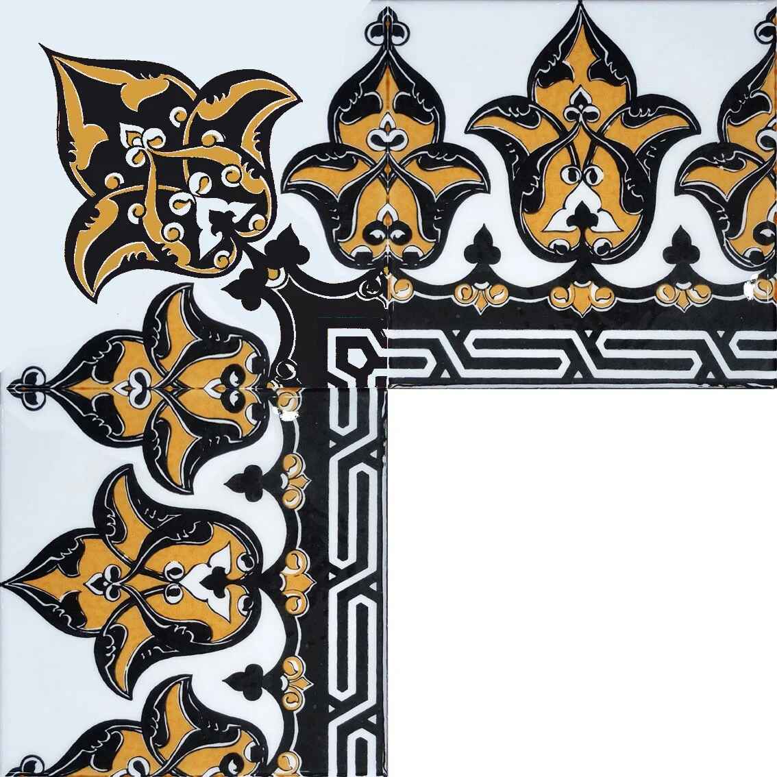 20x20 cm Çini Bordür B-1 SARI